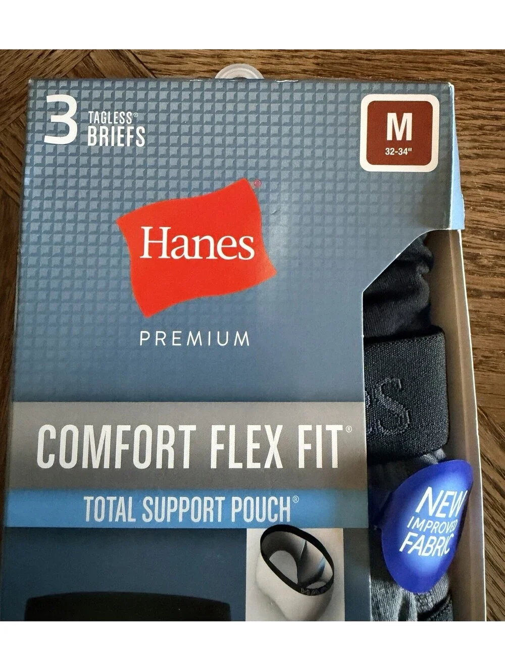 Hanes Premium Men's 3pk ComfortFlex Briefs - Black/Gray M Breathable Wicking